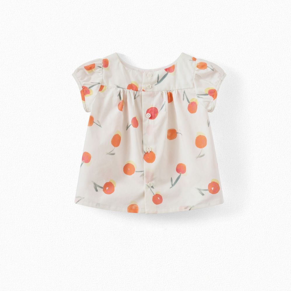 Baby Gathered Blouse Poppy Red