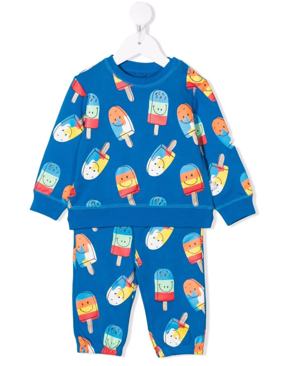Ice Lolly-print Cotton Tracksuit Set