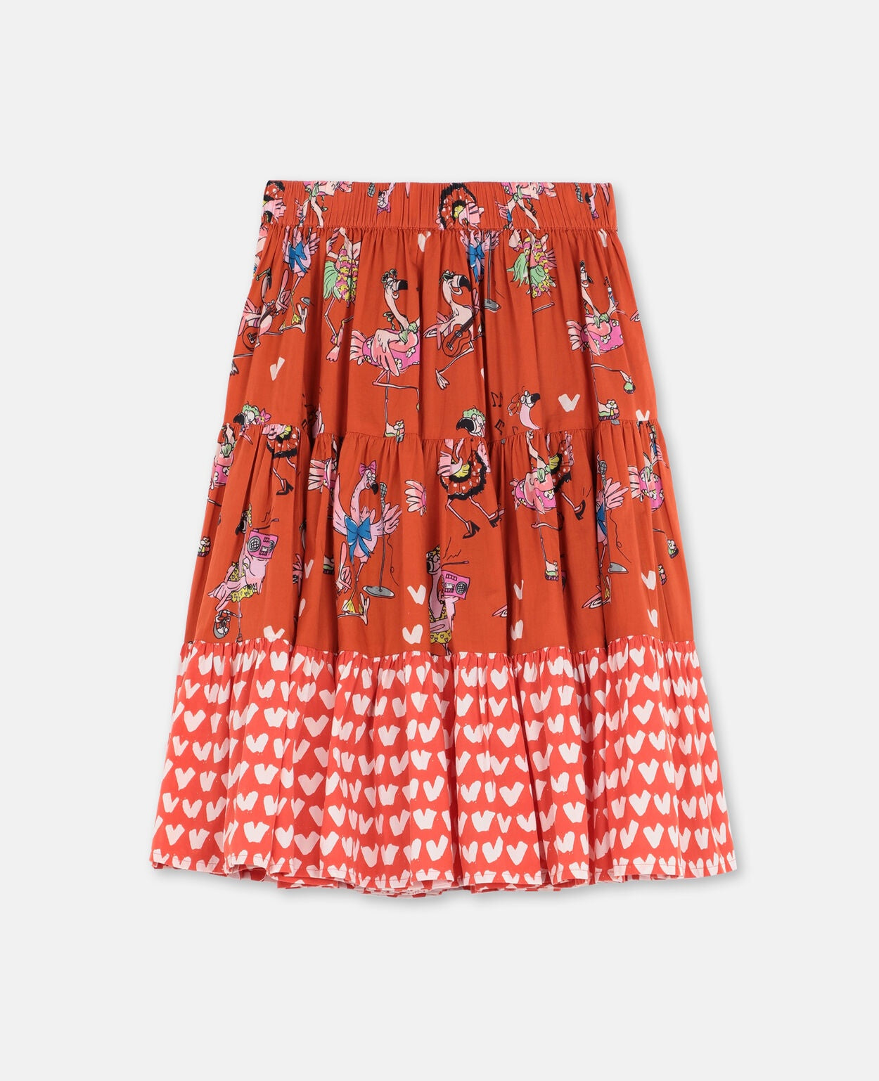 Flamingo Party Cotton Skirt