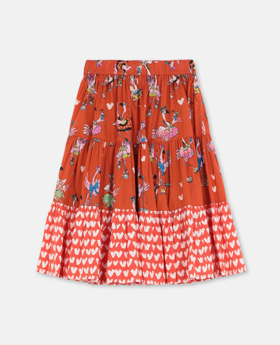 Flamingo Party Cotton Skirt
